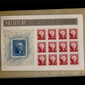 Lot of 4 Pacific 1997 Souvenir Sheets – 50¢ & 60¢ U.S. Stamps – Vintage